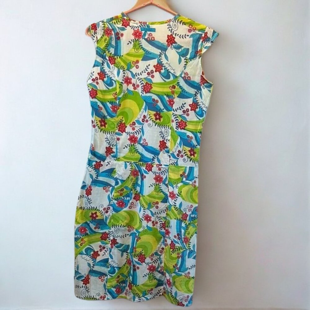 Rip Curl 100% Cotton Boho Floral V-Neck Dress — Size L - Picture 2 of 4